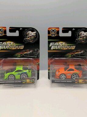 Jada Fast & Furious 25 Years Small Blocks 1/43 Brians Mitsubishi Eclipse & Supra